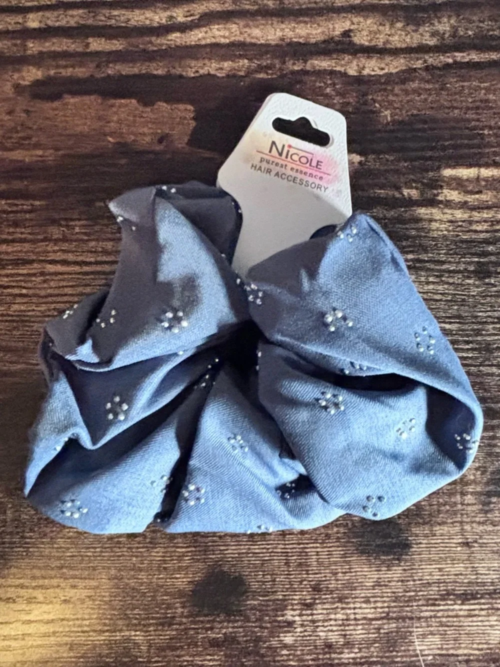 Large‎ Sparkly Blue Hair Scrunchie